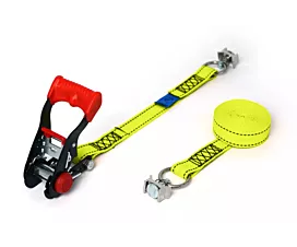 Alle rails, cargobars/-planken Spanband - 800kg - 3,5m - 25mm - 2-delig - Voor L-track-rail - Geel