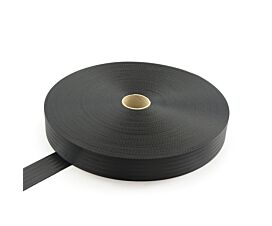 Alle - Black Webbing Gordelband polyester 48mm - 2200kg - op rol - Zwart