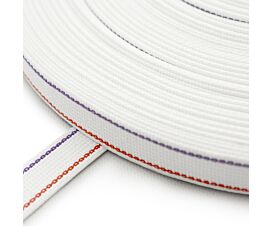Alle rolluiklint Rolluiklint wit met rode en paarse streep (breedte 22 mm)