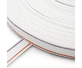 Rolluiklint 22mm Rolluiklint - 22mm - Wit met rode en paarse streep