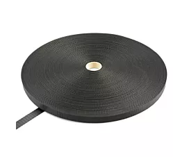 Alle - Black Webbing Polyester band - 25mm - 2250kg - Rol - 100m - Zwart