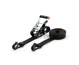 Zwart - Standaard Spanband - 2,5T - 35mm - 2-delig - Demonteerbare ratel - Zwart + Eigen label Zwart - Standaard Spanband - 2,5T - 35mm - 2-delig - Demonteerbare ratel - Zwart + Eigen label