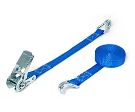 Tot 1,5T - Standaard Spanband - 800kg - 4,8m - 25mm - 2-delig - spitshaken - Blauw