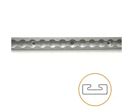 Alle rails, cargobars/-planken L-track-rail met rechte rand - 0,6m - Aluminium