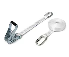 Alle spanbanden 35mm Spanband - 2,2T - 7m - 35mm - 2-delig - Karabijnhaken - Wit Alle spanbanden 35mm Spanband - 2,2T - 7m - 35mm - 2-delig - Karabijnhaken - Wit