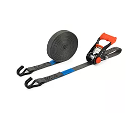 Tot 1,5T - Standaard Spanband - 1,2T - 6,5m - 25mm - 2-delig - Spitshaken - Luxe - Grijs - 4st. Tot 1,5T - Standaard Spanband - 1,2T - 6,5m - 25mm - 2-delig - Spitshaken - Luxe - Grijs - 4st.