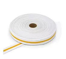 Alle katoenen band Judoband gestreept (50 meter op rol)